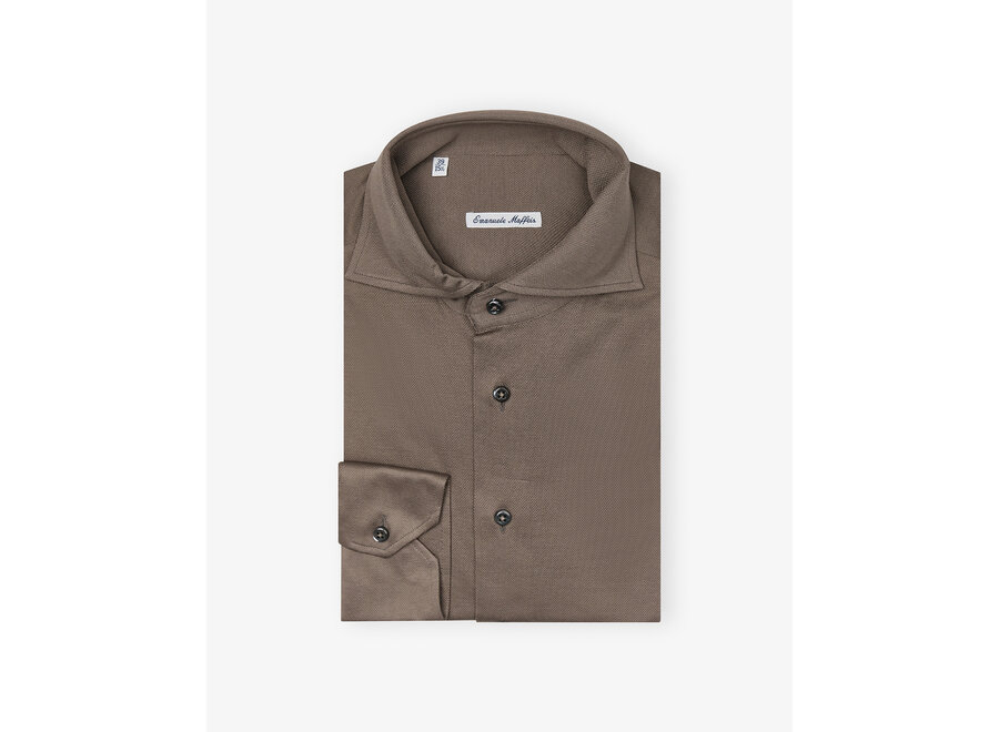 Emanele Maffeis - shirt stretch pique - Taupe