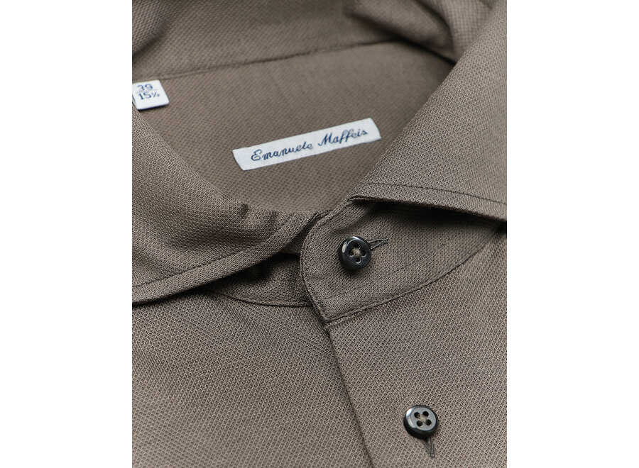 Emanele Maffeis - shirt stretch pique - Taupe