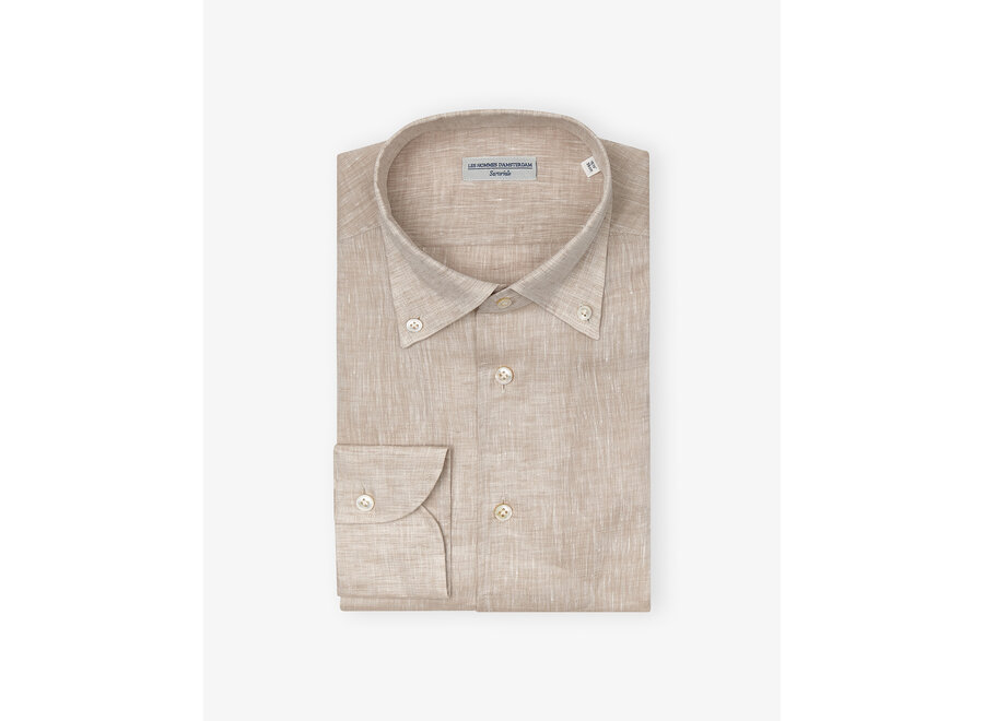 LHDA - Shirt linen one piece collar - Taupe