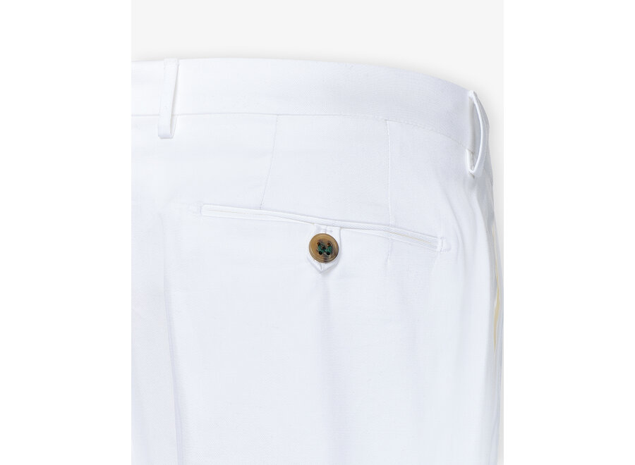 Berwich - Slim fit trouser cotton stretch one pleat - White