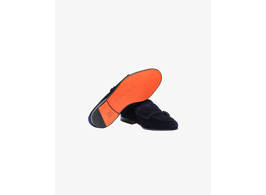 Santoni - Double buckle loafer - Navy