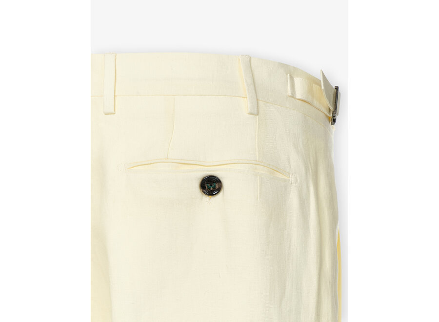 Berwich - Trouser linen retrolong - Washed yellow