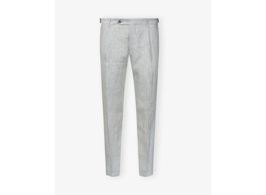 Berwich - Trouser linen retrolong - Light grey