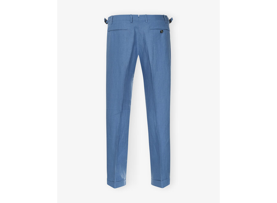 Berwich - Trouser linen retrolong - Light blue