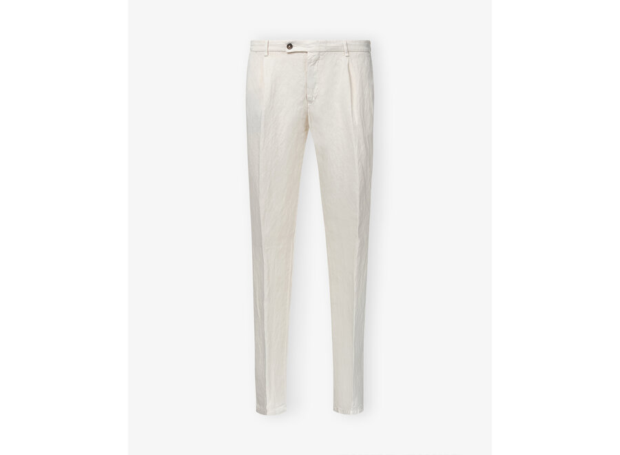 Berwich - Slim fit trouser - one pleat linen - Sand