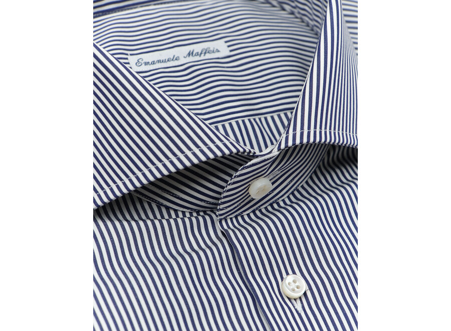 Emanuele Maffeis - Shirt regular fit Dora +4 cm - Navy stripes