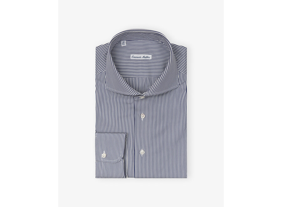 Emanuele Maffeis - Shirt regular fit Dora +4 cm - Navy stripes