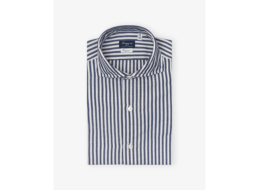 Finamore - Shirt cotton linen enzymed - Stripes