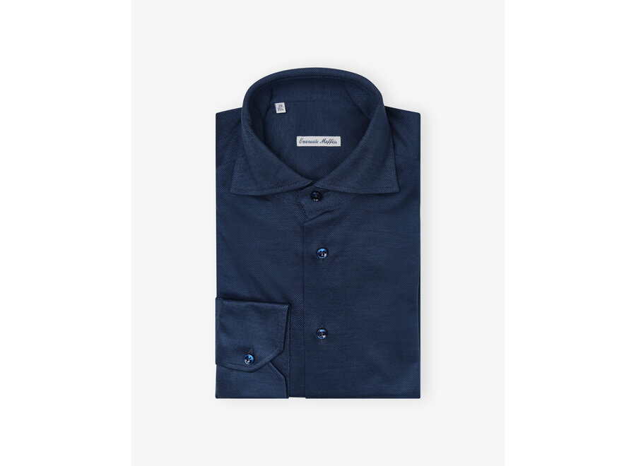 Emanuele Maffeis - Shirt stretch pique - Midnight blue