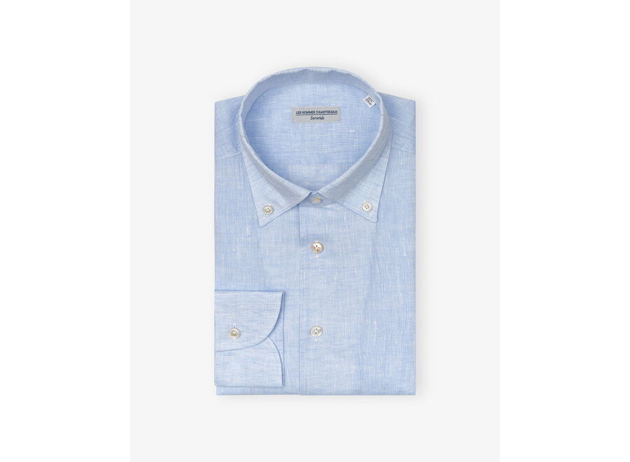LHDA - Shirt linen one piece collar - Light blue