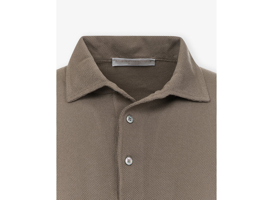 LHDA - Polo short sleeve cotton - Once piece collar - Brown