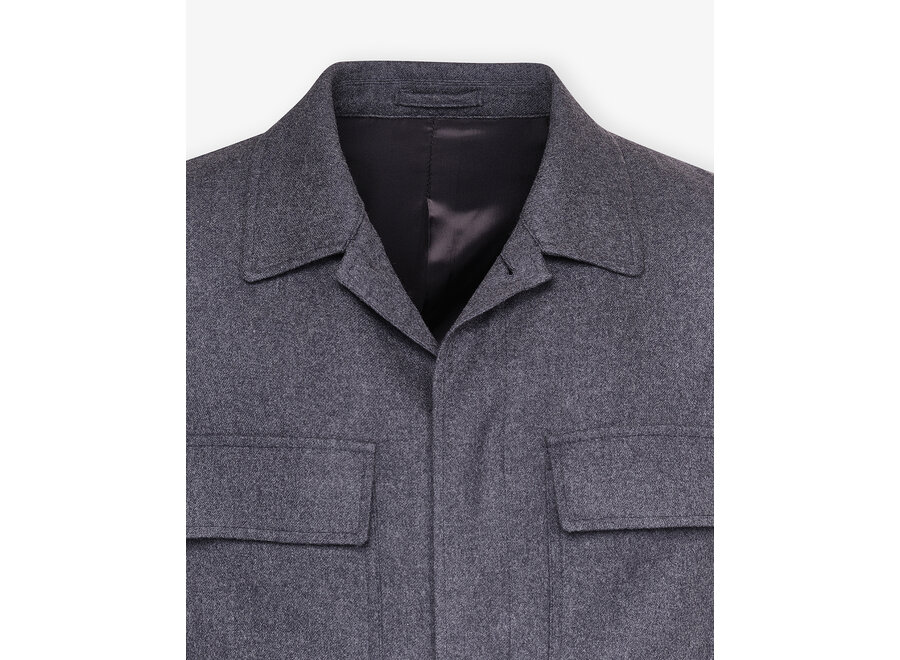 Lardini - Shirt jacket wool cashmere - Dark grey