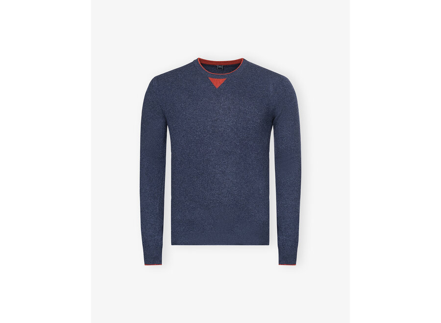 Fedeli - Round neck wool and cashmere - Navy