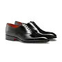 Santoni - Polished black leather Oxford shoes - Black