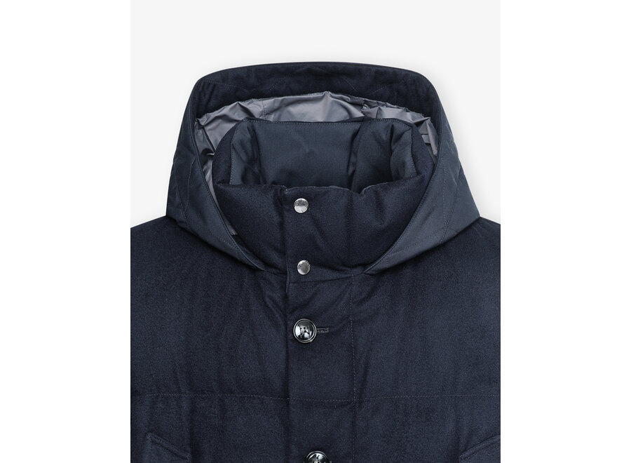 Kiton - Padded parka - Baby cashmere - Navy
