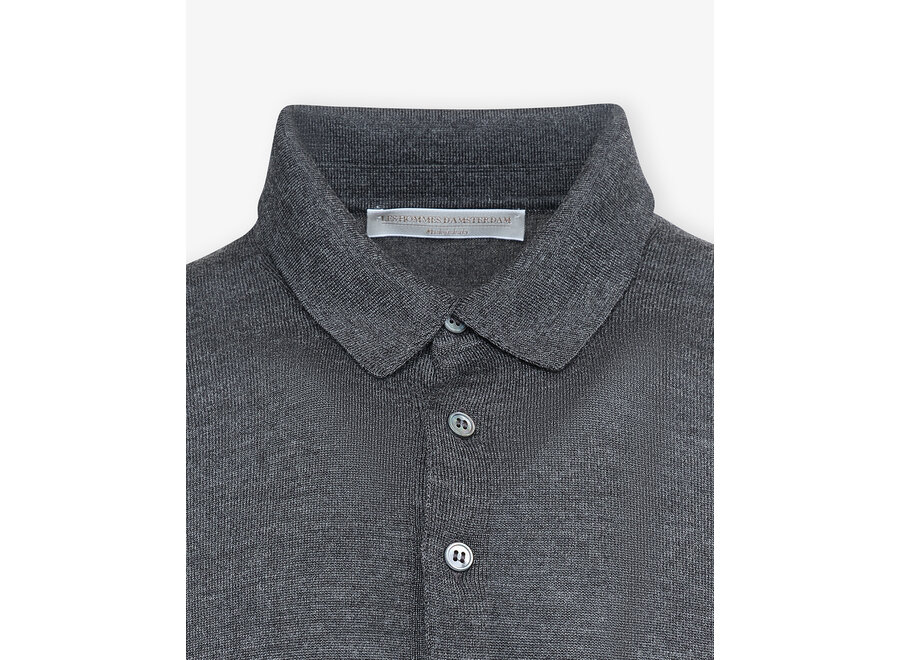 LHDA - Polo long sleeve - Wool silk - Grey