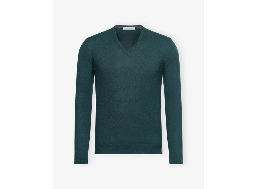 LHDA - V-neck - Virgin wool - Green