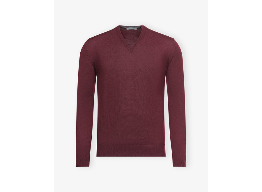 LHDA - V-neck virgin wool - Bordeaux