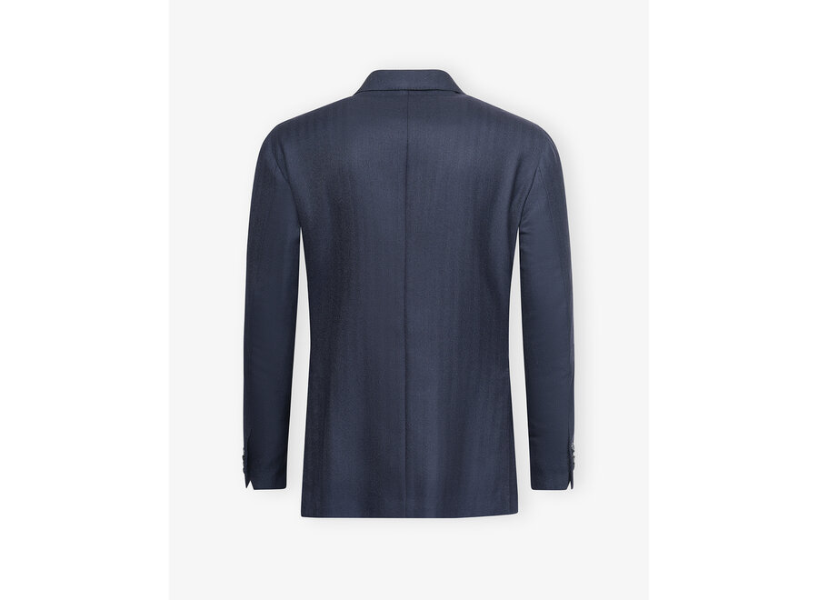 Caruso - Aida jacket wool herringbone - Navy