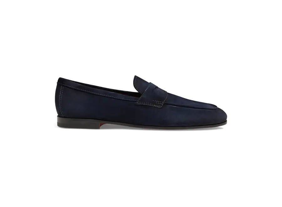 Santoni - Suede goodyear loafer - Carlos - Navy
