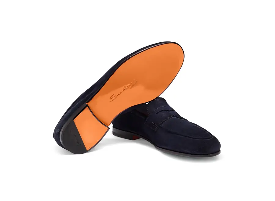 Santoni - Suede goodyear loafer - Carlos - Navy