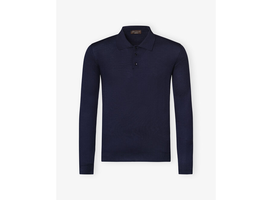 Doriani Cashmere - Polo long sleeve fine wool - Navy