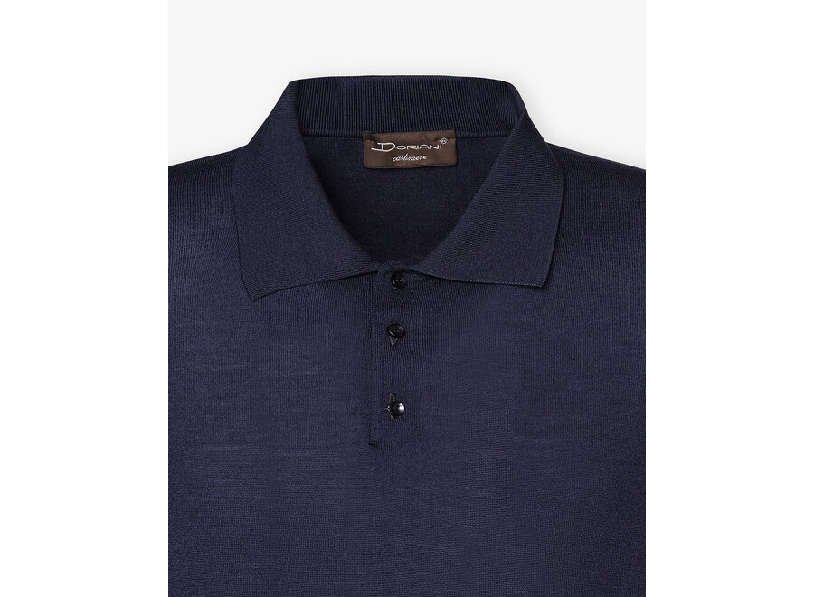Doriani Cashmere - Polo long sleeve fine wool - Navy