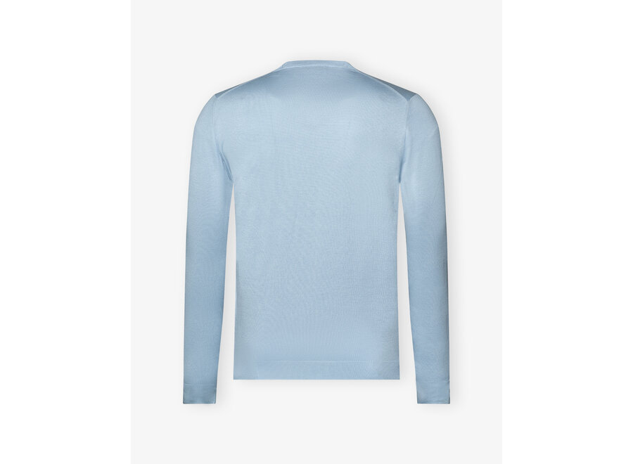 LHDA - Round neck silk cotton - Light blue