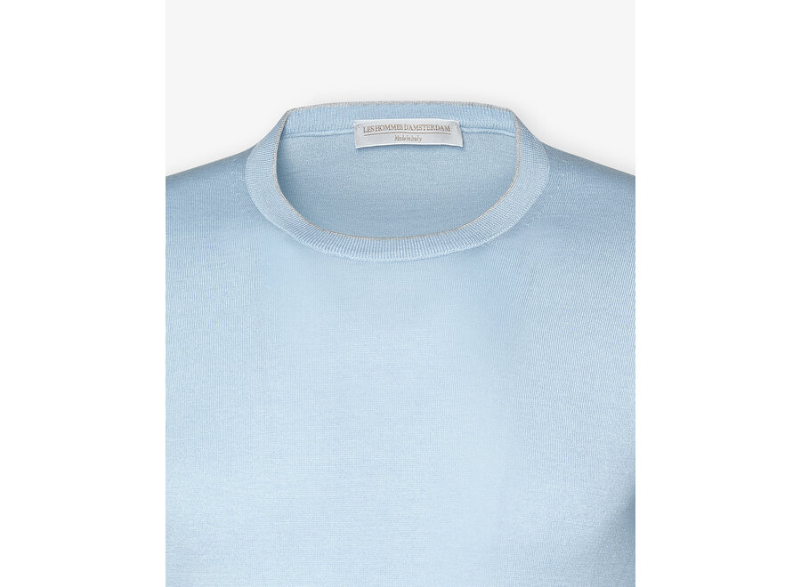 LHDA - Round neck silk cotton - Light blue