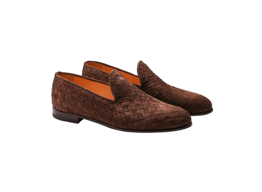 Bontoni - Loafer woven suede - Brown