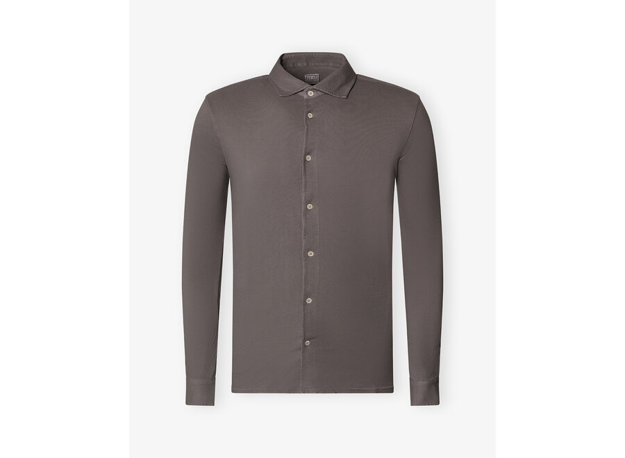 Fedeli - Pique polo long sleeve - Brown