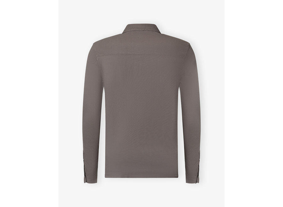 Fedeli - Pique polo long sleeve - Brown