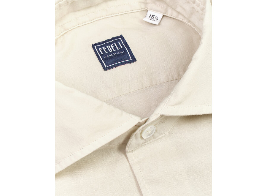 Fedeli - Shirt whisper cotton stretch - Sand