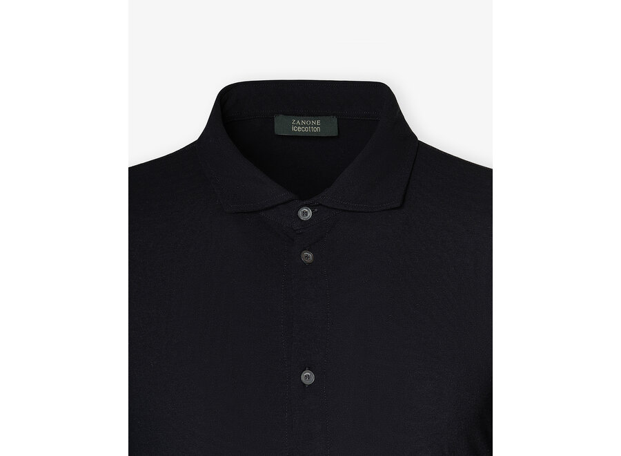 Zanone - Polo shirt long sleeve - Ice cotton - Navy