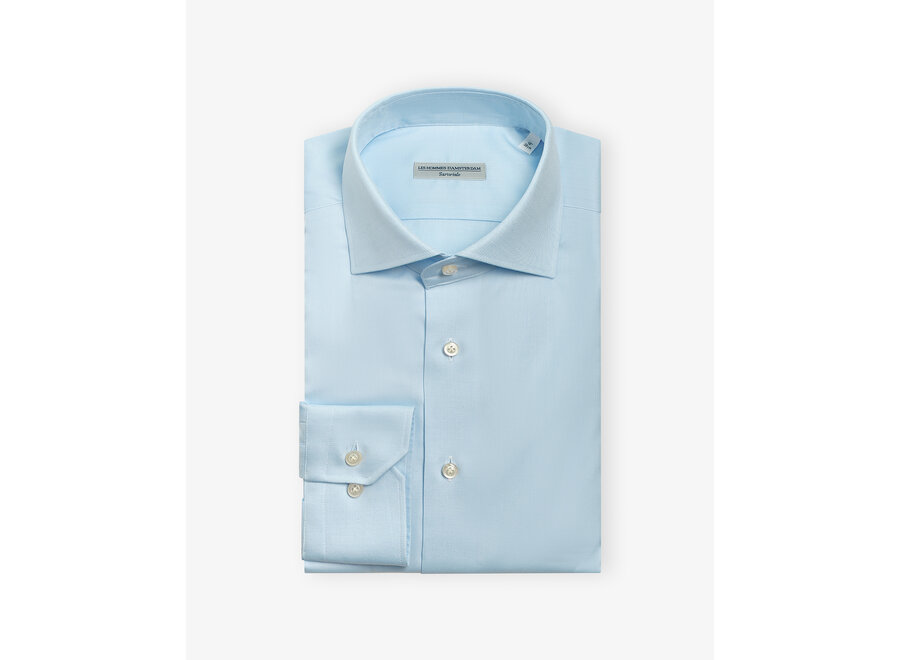 LHDA x Albini - Shirt cotton natural stretch - Light blue