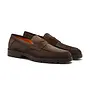 Santoni - Calf suede penny loafer - Brown