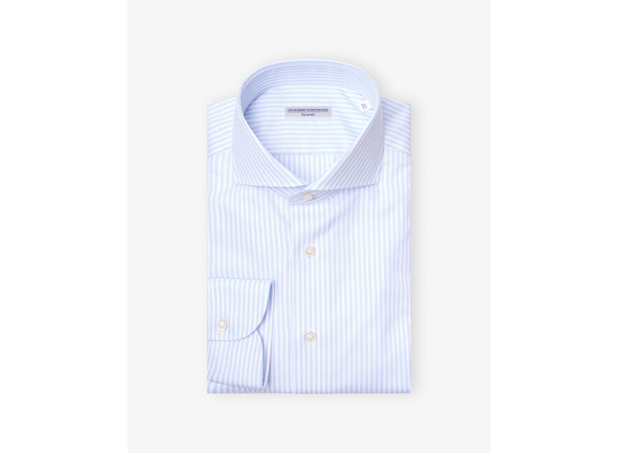 LHDA x Albini - Shirt fine cotton - Stripes L.blue