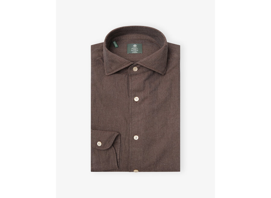 Borrelli Napoli - Shirt washed cotton - Brown