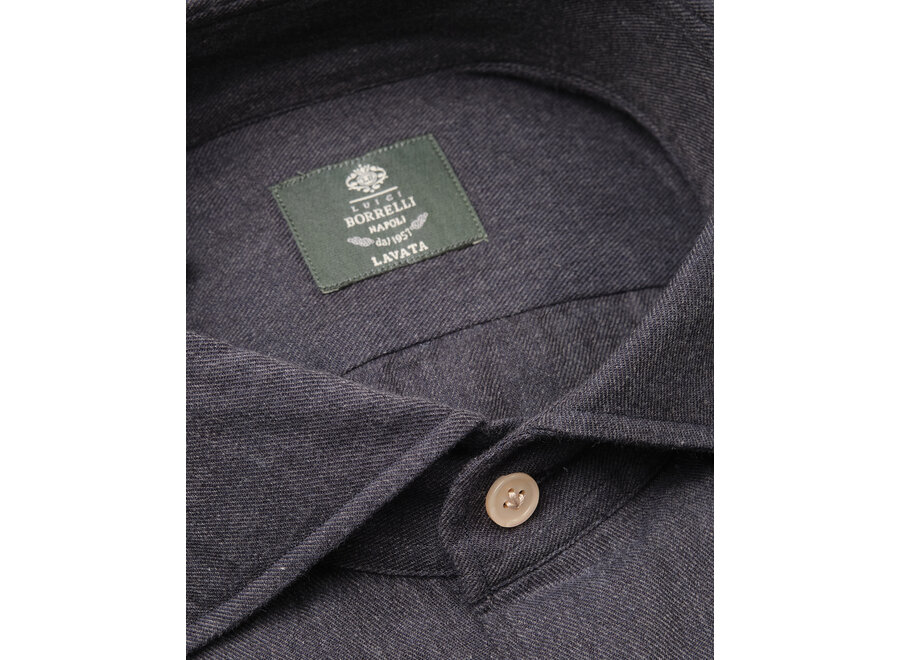 Borrelli Napoli - Shirt washed cotton - Navy
