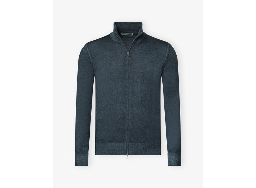 LHDA - Full zip virgin wool - Washed blue grey