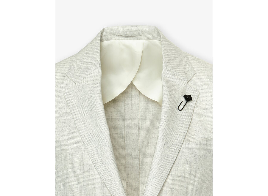 Lardini - Check jacket wool cashmere - Light grey