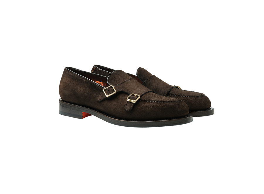Santoni - Calf suede loafer - Goodyear - Brown