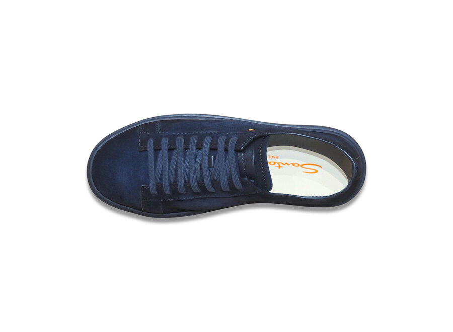 Santoni - Sneaker calf silk suede - Navy