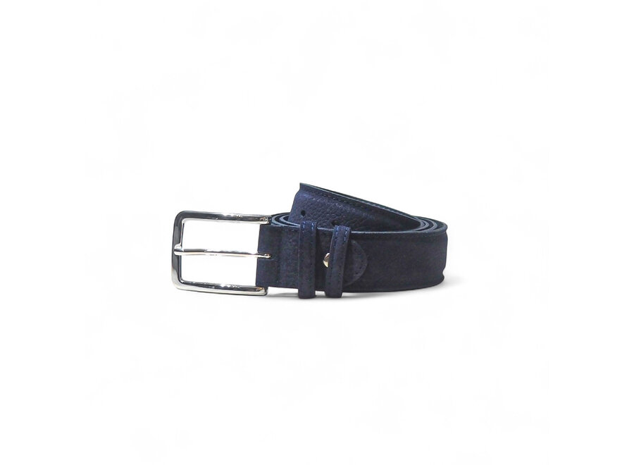 Bontoni - Adjustable belt grain suede - Navy