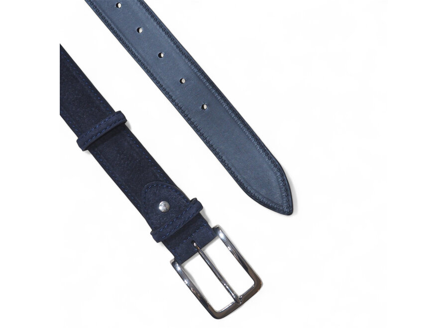 Bontoni - Adjustable belt grain suede - Navy