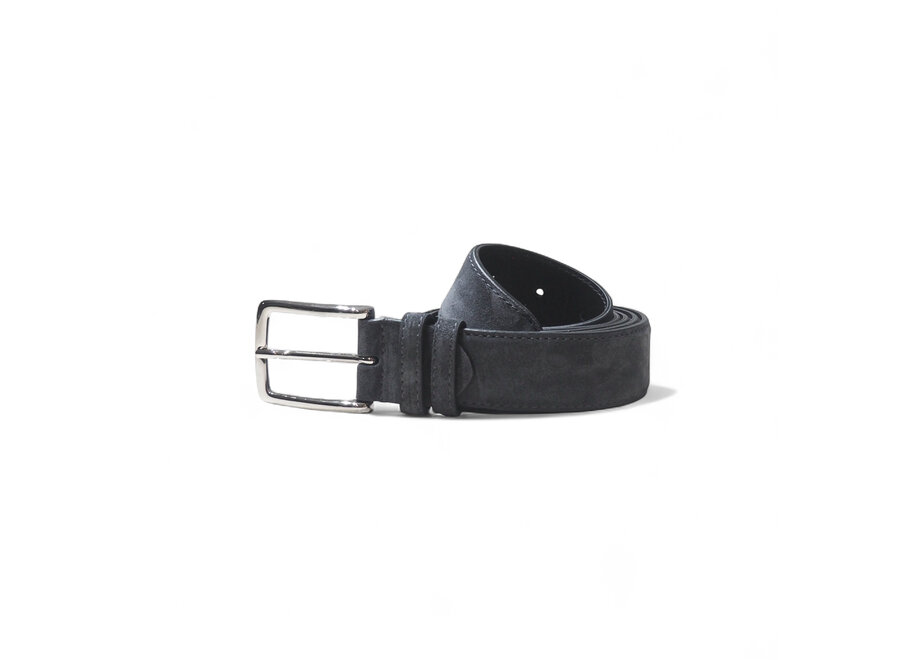 Bontoni - Adjustable belt Magnifico calfskin - Grey suede
