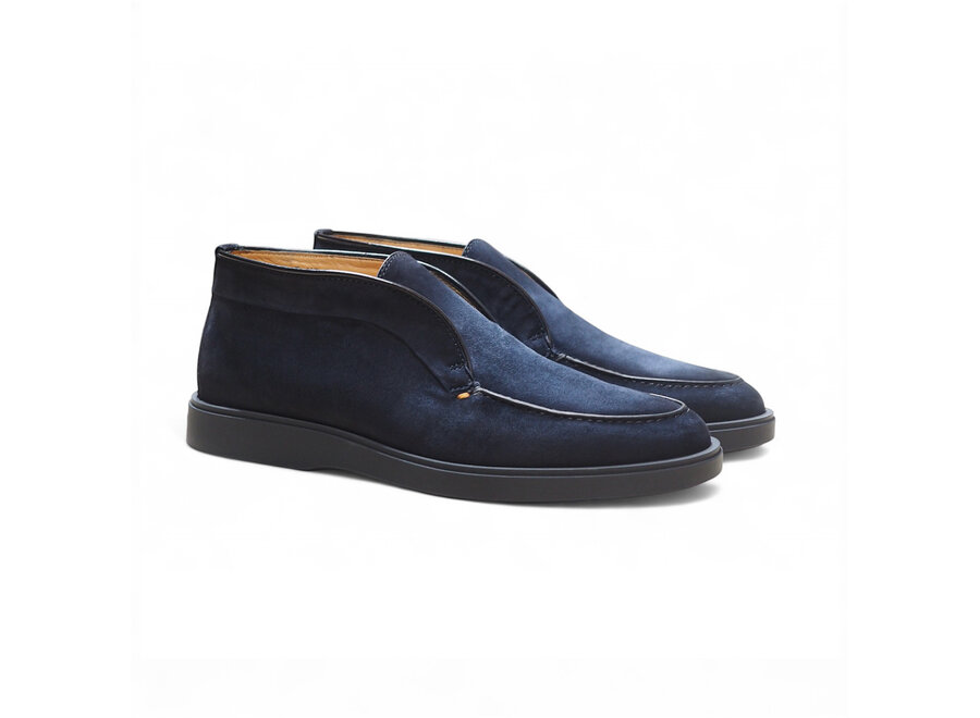 Santoni - Desert boot calf silk suede - Navy