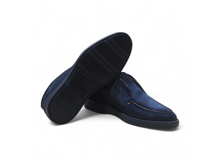 Santoni - Desert boot calf silk suede - Navy