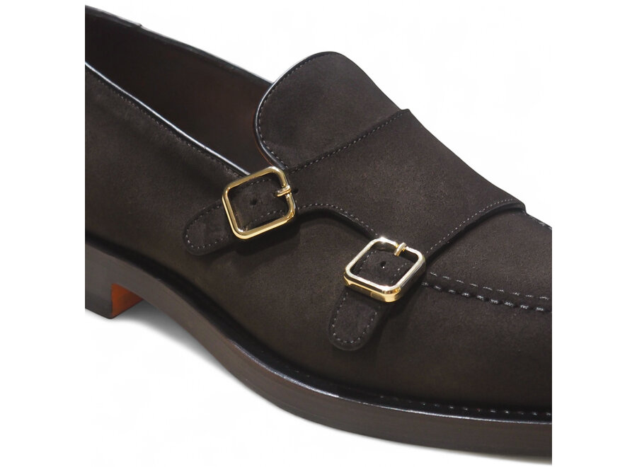 Santoni - Double buckle loafer - Goodyear - Brown