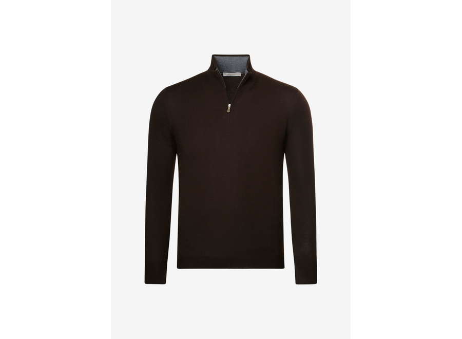 LHDA - Half zip virgin wool - Brown
